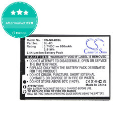 Batterie pour Nokia N97 Mini, E5, E7, BLU Hero 2, 950mAh, Li-Ion, 3.7V, BL-4D, HQ
