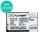 Batterie pour Nokia 5220, 5630, 6303, 6700, C5, 1200mAh, Li-Ion, 3.7V, BL-5CT, HQ