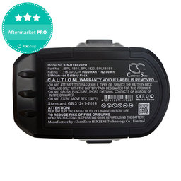 Batterie pour Ryobi BID1821, CCC, CTR-180l, P200, P600, P730, 9000mAh, Li-Ion, 18V, BPL-1815, HQ