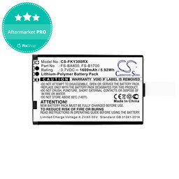 Batterie pour Flysky FA605, FS-GT2B, FS-I10, 1600mAh, Li-Pol, 3.7V, FS-BA800, HQ