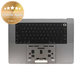 Cadre supérieur clavier pour MacBook Pro 16" A2780 (2023), avec clavier US et batterie, Space Gray, 661-32189, Genuine Apple