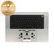Cadre supérieur clavier pour MacBook Pro 16" A2780 (2023), avec clavier US et batterie, Silver, 661-32190, Genuine Apple
