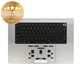 Cadre supérieur clavier pour MacBook Pro 16" A2780 (2023), avec clavier US et batterie, Silver, 661-32190, Genuine Apple