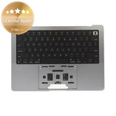 Cadre supérieur clavier pour MacBook Pro 14", A2442 (2021), A2779 (2023), avec clavier US et batterie, Space Gray, 661-32210, Genuine Apple