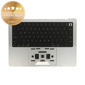 Cadre supérieur clavier pour MacBook Pro 14", A2442 (2021), A2779 (2023), avec clavier US et batterie, Silver, 661-32211, Genuine Apple
