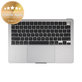 Cadre supérieur clavier pour MacBook Air 13", A3113 (2024), avec clavier US et batterie, Space Gray, 661-40227, Genuine Apple