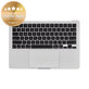 Cadre supérieur clavier pour MacBook Air 13", A3113 (2024), avec clavier US et batterie, Silver, 661-40228, Genuine Apple
