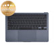 Cadre supérieur clavier pour MacBook Air 13", A3113 (2024), avec clavier US et batterie, Midnight, 661-40230, Genuine Apple