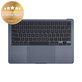 Cadre supérieur clavier pour MacBook Air 13", A3113 (2024), avec clavier US et batterie, Midnight, 661-40230, Genuine Apple