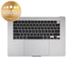 Cadre supérieur clavier pour MacBook Air 15", A3114 (2024), avec clavier US et batterie, Space Gray, 661-40266, Genuine Apple