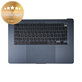 Cadre supérieur clavier pour MacBook Air 15", A3114 (2024), avec clavier US et batterie, Midnight, 661-40269, Genuine Apple
