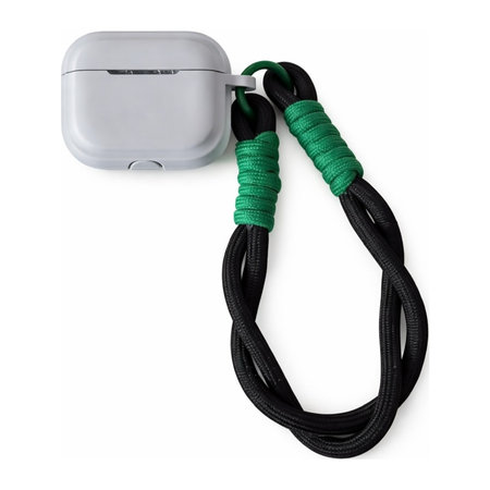 Étui en silicone pour AirPods 3, Gris avec cordon noir