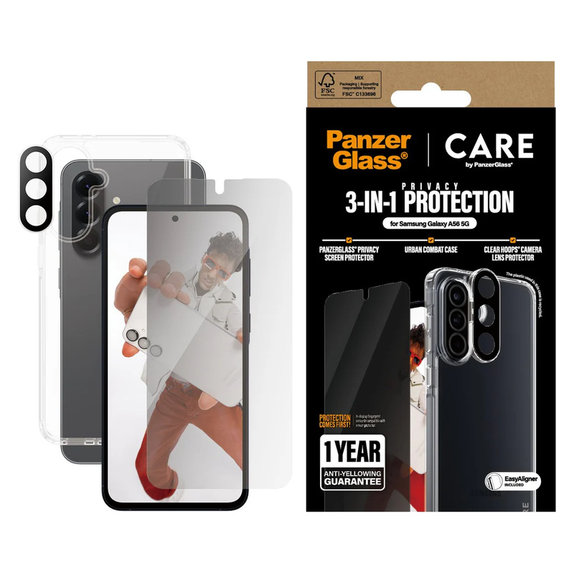 Bundle 3-en-1 Privacy pour Samsung Galaxy A56 5G, PanzerGlass