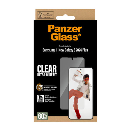 PanzerGlass - Verre trempé UWF avec applicateur pour Samsung Galaxy S26+, transparent