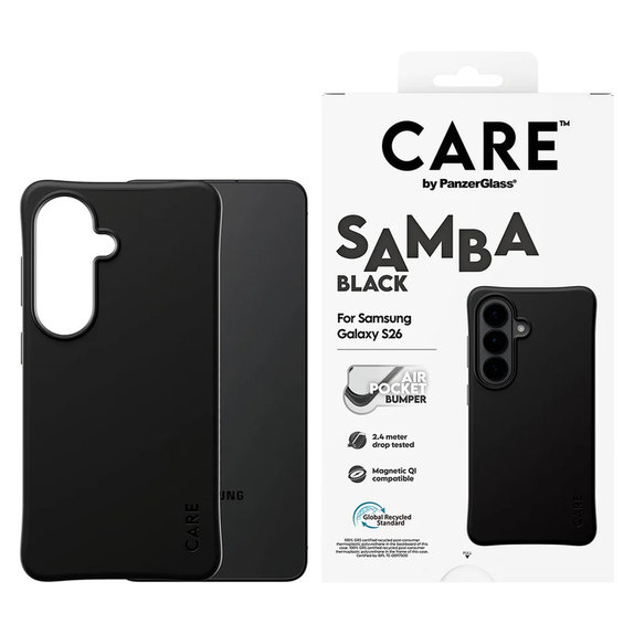 Étui Samba avec QI pour Samsung Galaxy S26, Noir, PanzerGlass