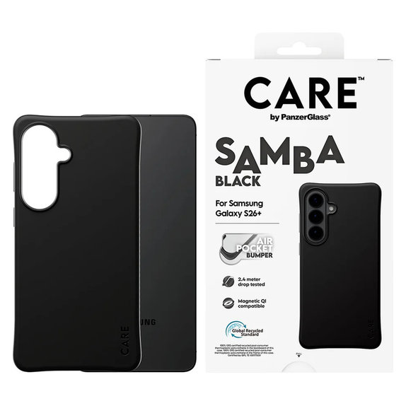 Étui Samba avec QI pour Samsung Galaxy S26+, Noir, PanzerGlass