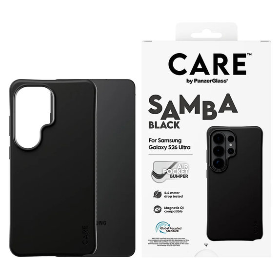 Étui Samba avec QI pour Samsung Galaxy S26 Ultra, Noir, PanzerGlass