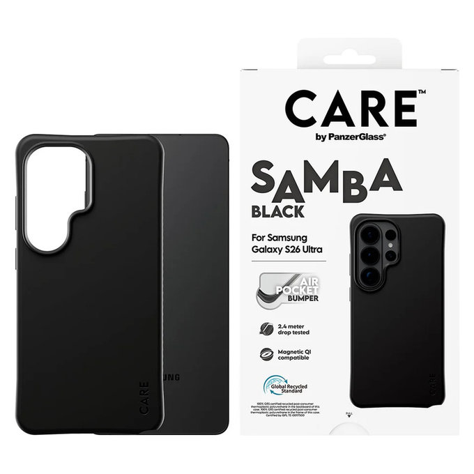 Étui Samba avec QI pour Samsung Galaxy S26 Ultra, Noir, PanzerGlass