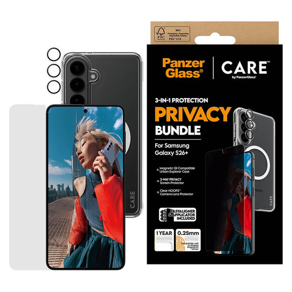 Bundle Privacy 3-en-1 pour Samsung Galaxy S26+, PanzerGlass