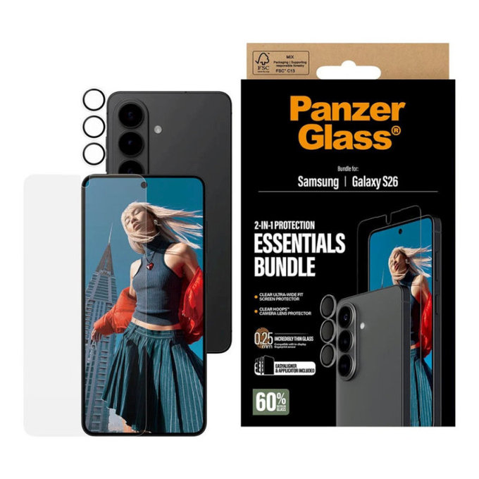Bundle Essentials 2-en-1 pour Samsung S26, PanzerGlass