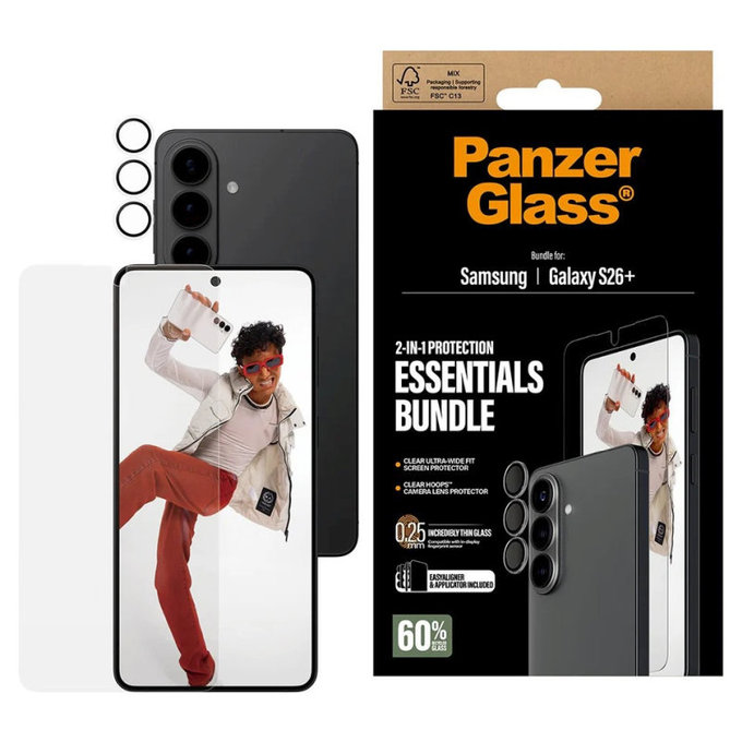 Bundle Essentials 2-en-1 pour Samsung S26+, PanzerGlass