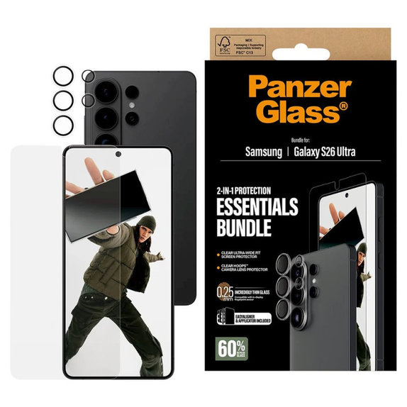 Bundle Essentials 2-en-1 pour Samsung S26 Ultra, PanzerGlass