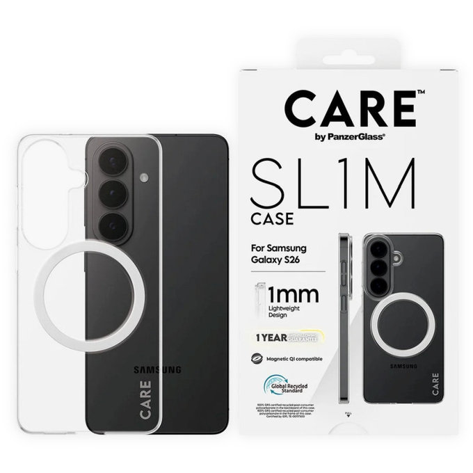 Étui SL1M pour Samsung S26, transparente, CARE