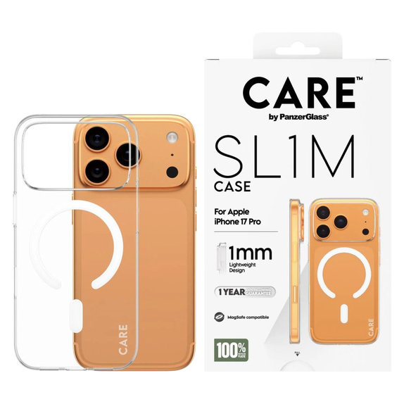 Étui SL1M pour iPhone 17 Pro, transparente, CARE