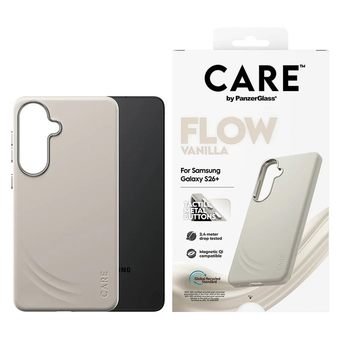 Étui FLOW avec QI pour Samsung Galaxy S26+, Vanilla, PanzerGlass