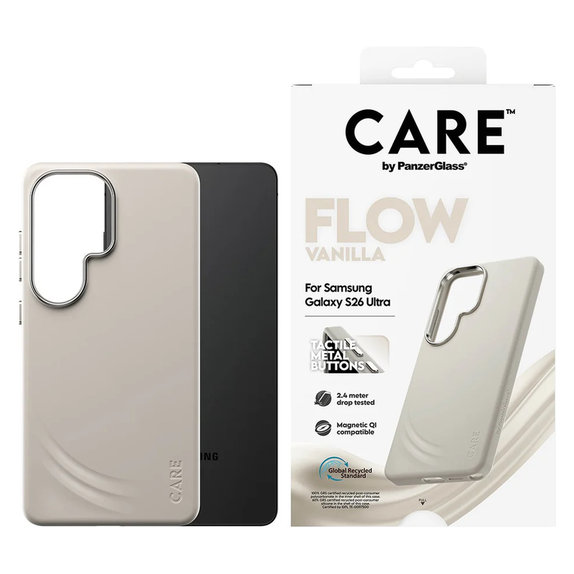 Étui FLOW avec QI pour Samsung Galaxy S26 Ultra, Vanilla, PanzerGlass