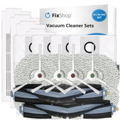 Kit de pièces de rechange pour Ecovacs T20, T20 Max, T20 Pro (2x Brosse principale, 4x Filtre, 4x Brosse latérale – blanche, 8x Chiffon de vadrouille, 4x Sac à poussière)
