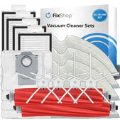 Kit de pièces de rechange pour Xiaomi Roborock Q7+, Q7 Max, Q7 Max+ (2x Brosse principale, 4x Filtre, 4x Brosse latérale – blanche, 4x Chiffon de vadrouille, 4x Sac à poussière)