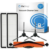 Kit de pièces de rechange pour Xiaomi Mi Robot Vacuum S20+, S10+, X20+, X10+ (1x Brosse principale, 2x Filtre, 2x Brosse latérale – noire)