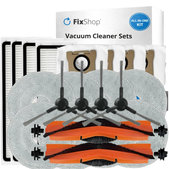 Kit de pièces de rechange pour Xiaomi Mi Robot Vacuum S20+, S10+, X20+, X10+ (2x Brosse principale, 4x Filtre, 4x Brosse latérale – noire, 8x Chiffon de vadrouille, 4x Sac à poussière)