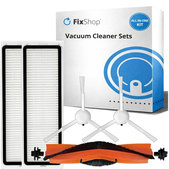Kit de pièces de rechange pour Xiaomi Mi Robot Vacuum S20+, S10+, X20+, X10+ (1x Brosse principale, 2x Filtre, 2x Brosse latérale – blanche)