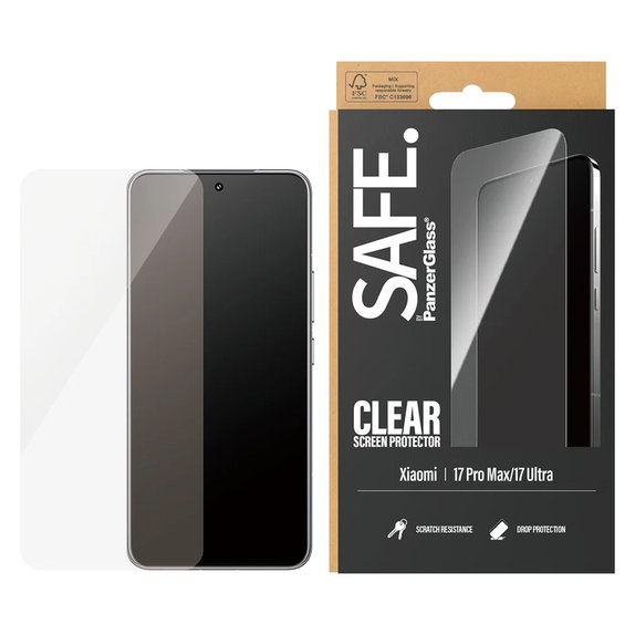 Verre trempé UWF pour Xiaomi 17 Ultra, Noir, SAFE by PanzerGlass
