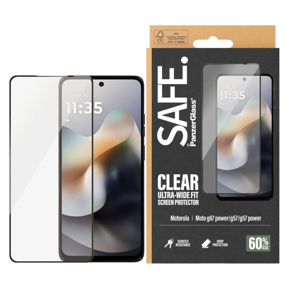 Verre trempé UWF pour Motorola Moto G57 Power 5G, Noir, PanzerGlass