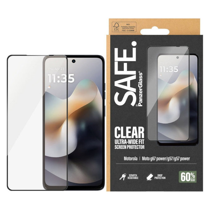 Verre trempé UWF pour Motorola Moto G57 Power 5G, Noir, PanzerGlass