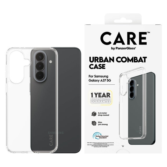 Étui Urban Combat pour Samsung Galaxy A37, Transparent, PanzerGlass