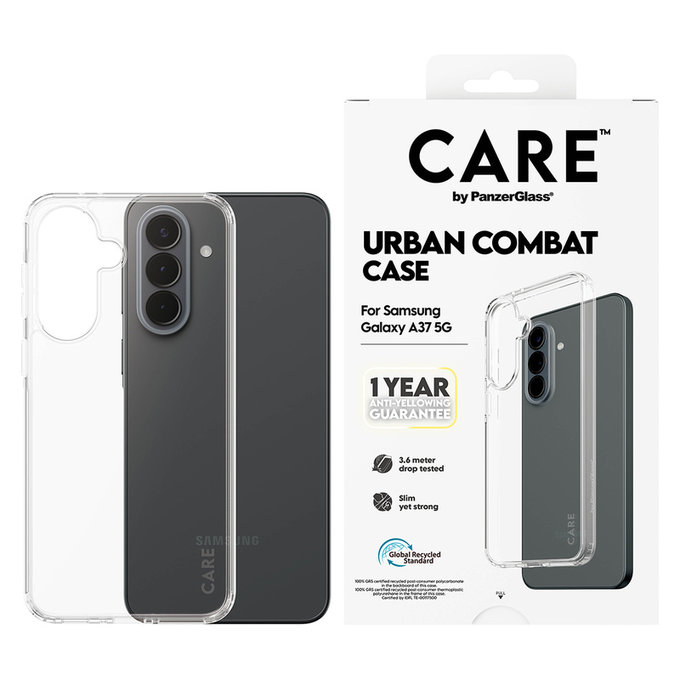 Étui Urban Combat pour Samsung Galaxy A37, Transparent, PanzerGlass