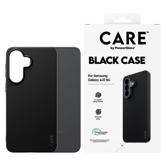 Étui TPU pour Samsung A37, noir, CARE