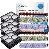 Kit de pièces de rechange pour Bissell Crosswave 17132, 2225N, 2582N, 3551N (2x brosse rotative pour tapis, 2 paires de brosses rotatives pour différentes surfaces, 4x Filtre)