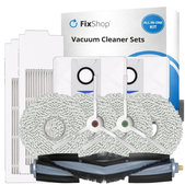 Kit de pièces de rechange pour Ecovacs T20, T20 Max, T20 Pro (1x Brosse principale, 2x Filtre, 2x Brosse latérale – blanche, 4x Chiffon de vadrouille, 2x Sac à poussière)