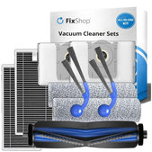 Kit de pièces de rechange pour Ecovacs T80 Omni, T80 (1x Brosse principale, 2x Filtre, 2x Brosse latérale, 2x Chiffon de vadrouille, 2x Sac à poussière)