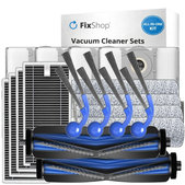 Kit de pièces de rechange pour Ecovacs T80 Omni, T80 (2x Brosse principale, 4x Filtre, 4x Brosse latérale, 4x Chiffon de vadrouille, 4x Sac à poussière)
