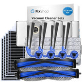 Kit de pièces de rechange pour Ecovacs Deebot X11 Pro, X11 (2x Brosse principale, 4x Filtre, 4x Brosse latérale, 4x Chiffon de vadrouille, 4x Sac à poussière)