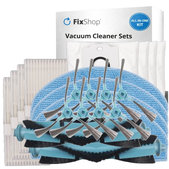 Kit de pièces de rechange pour Tesla IQ400, IQ400 Plus, Sencor 6485BK (2x Brosse principale, 4x Filtre, 8x Brosse latérale, 4x Chiffon de vadrouille, 4x Sac à poussière)
