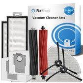 Kit de pièces de rechange pour Xiaomi Roborock Q5 Pro, Q8 Max+ (1x Brosse principale, 2x Filtre, 2x Brosse latérale – noire, 2x Chiffon de vadrouille, 2x Sac à poussière)