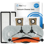 Kit de pièces de rechange pour Xiaomi Mi Robot Vacuum S20+, S10+, X20+, X10+ (1x Brosse principale, 2x Filtre, 2x Brosse latérale – noire, 4x Chiffon de vadrouille, 2x Sac à poussière)