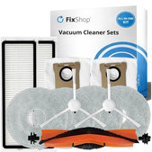 Kit de pièces de rechange pour Xiaomi Mi Robot Vacuum S20+, S10+, X20+, X10+ (1x Brosse principale, 2x Filtre, 2x Brosse latérale – blanche, 4x Chiffon de vadrouille, 2x Sac à poussière)